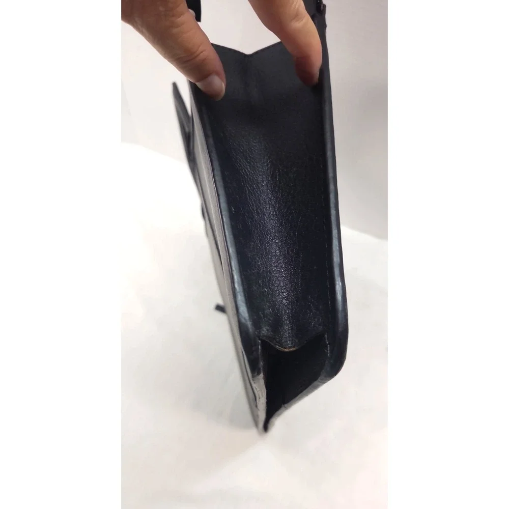 Vtg Wilson's Leather Pelle Studio Portfolio Slim Briefcase in Black Zipper